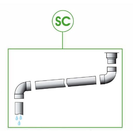 hűtőpanel szerelési egységcsomag - 'SC10' csurgalékvíz visszavezető szerelvények