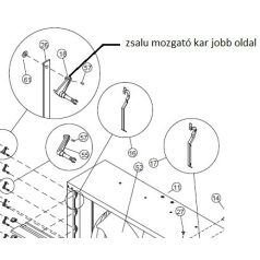   ventilátor zsalu mozgató kar rugó rögzítő füllel, jobb