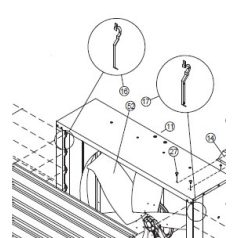 ventilátor zsalu oldalsó záróelem, műanyag, bal