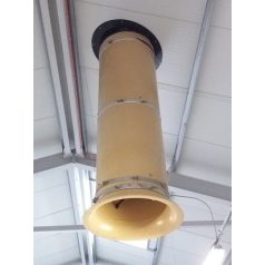 kémény kürtő félhenger d=560 mm, 1 méter